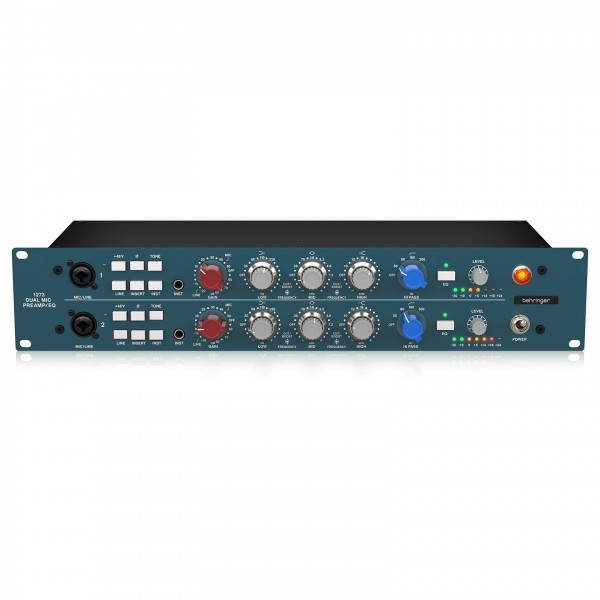Behringer 1273 2-Channel Mic Preamp and EQ - Top, Front