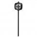 Danmar Black Wood Ball Bass Drum Beater, Silver Iron Cross