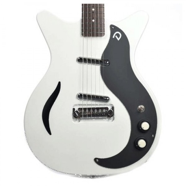 Danelectro DC59M Spruce Electric Guitar, White Pearl/Black