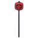 Danmar Red Wood Ball Bass Drum Beater Black Shaft, Black Iron Cross