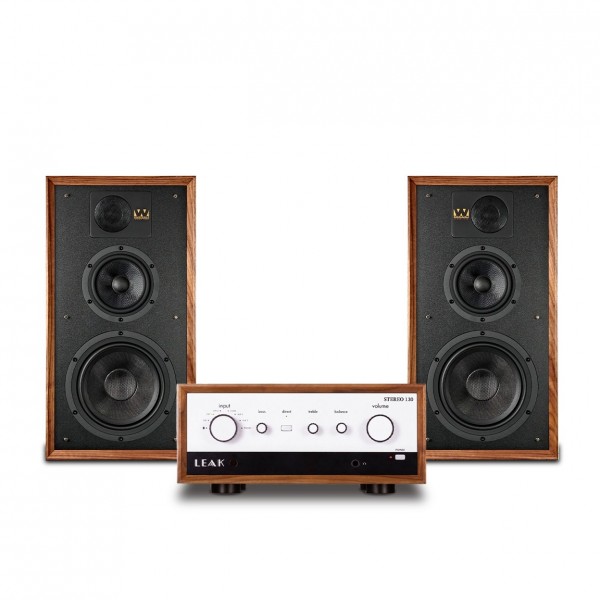 LEAK STEREO 130 Integrated Amp & Linton Speakers, Walnut Hi-Fi Package