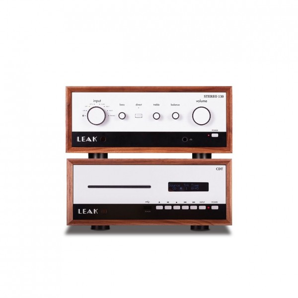 LEAK STEREO 130 Integrated Amp & CD Transport Hi-Fi Package, Walnut