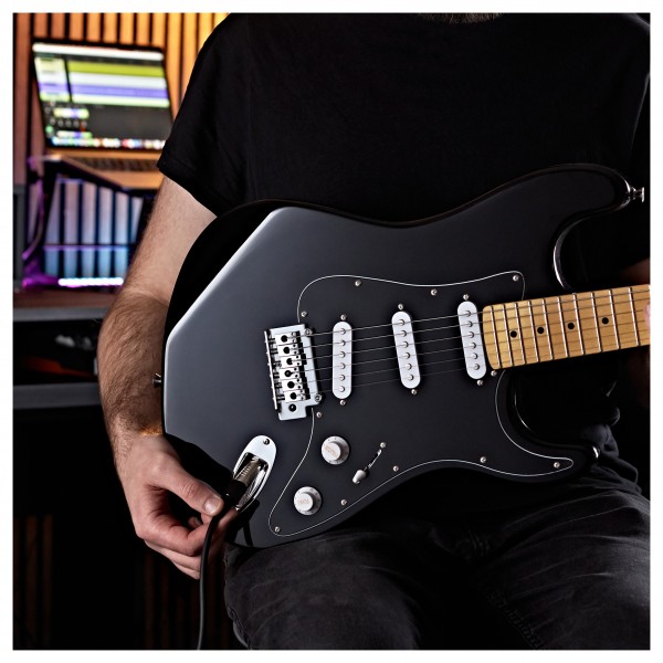 LA Select Electric Guitar Black, 15W Guitar Amp & Accessories