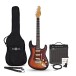 LA Select Electric Guitar Sunburst, 15W Guitar Amp & Accessory Pack