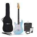 LA Select Left Handed Electric Guitar Blue Metallic, 15W Guitar Amp & Accessory Pack