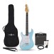 LA Select Electric Guitar Blue Metallic, 15W Guitar Amp & Accessory Pack