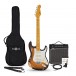 LA Select Electric Guitar Antique Sunburst, 15W Guitar Amp & Accessory Pack