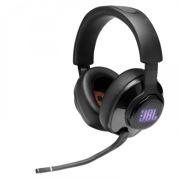 JBL Quantum 400 Wired Over-Ear Gaming Headset, Black Front View