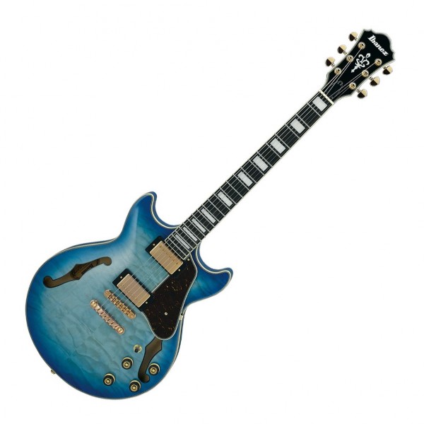 Ibanez AM93QM, Jet Blue Burst Front View