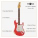 LA Select Guitar by Gear4music, Antique Red