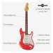 LA Select Guitar by Gear4music, Antique Red