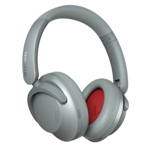 1MORE SonoFlow HQ50 Noise Cancelling Wireless Headphones, Silver - Angled