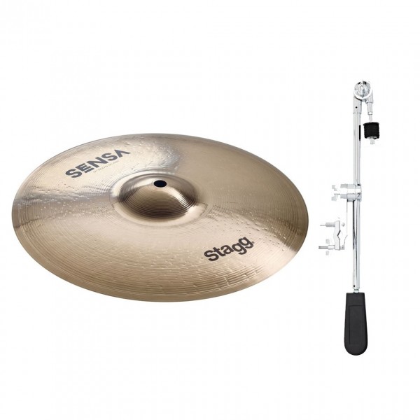 Stagg Sensa 12'' Ocean Splash Cymbal & Gear4music Deluxe Weighted Cymbal Arm