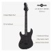 LA Select Left Handed Electric Guitar Blackout, 15W Guitar Amp & Accessory Pack