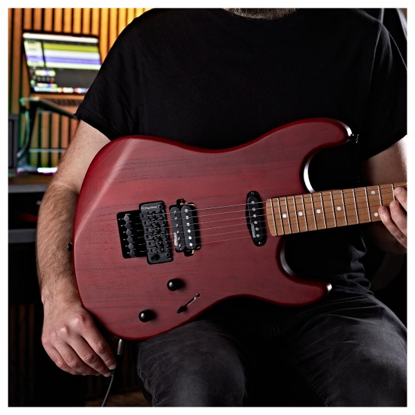 LA Select Electric Guitar HS by Gear4music, Trans Ruby Red