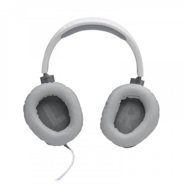JBL Quantum 100 Gaming-Wired Over-ear Headset, White - Earcups rotated