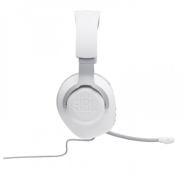 JBL Quantum 100 Gaming-Wired Over-ear Headset, White - Side