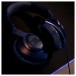 JBL Quantum 100 Wired Over-ear Gaming Headset, Blue - Flat on desk