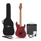 LA Select Modern Guitarra Transparent Ruby Red, Set con Ampli de 15 W