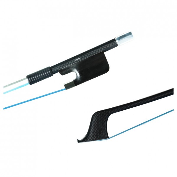 Coruss Carbon French Double Bass Bow, 3/4, Blue Hair