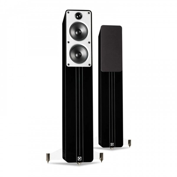 Q Acoustics Concept 40 Floorstanding Speaker (Pair), Gloss Black Front View