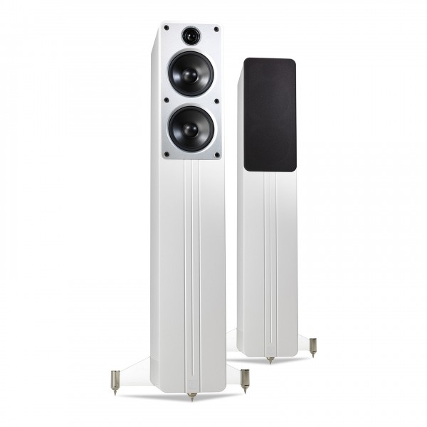 Q Acoustics Concept 40 Floorstanding Speaker (Pair), Gloss White Front View