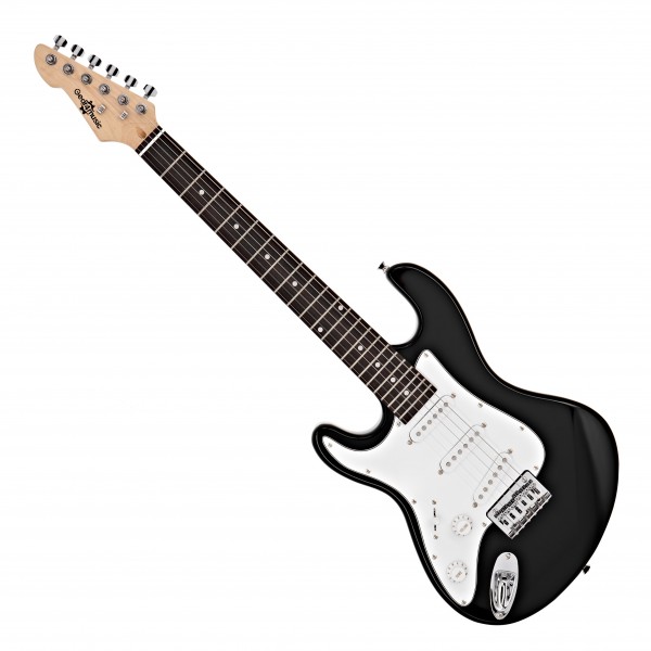 3/4 LA Left Handed Electric Guitar by Gear4music, Black