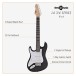 3/4 LA Left Handed Electric Guitar by Gear4music, Black