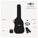 3/4 LA Left Handed Electric Guitar Black, Mini Guitar Amp Pack