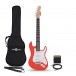 LA Guitarra Eléctrica 3/4 Roja, Set con Miniamplificador de Guitarra
