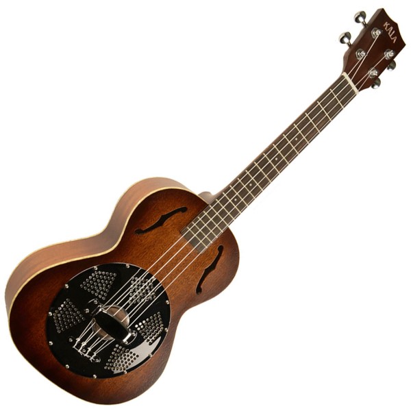 Kala KA-RES-CHR Chrome Plate Resonator Tenor Ukulele, Sunburst Satin 