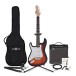 Guitare Électrique LA pour Gaucher, Sunburst, Ampli de Guitare 15 W & Pack Complet d'Accessoires