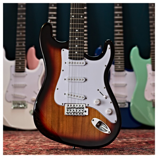 LA Electric Guitar Sunburst, 15W Guitar Amp & Ultimate Accessory Pack