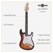 LA Electric Guitar Sunburst, 15W Guitar Amp & Ultimate Accessory Pack