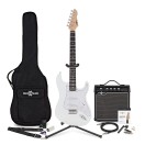 Guitare &Eacute;lectrique LA, Blanc, Ampli de Guitare 15 W & Pack Complet d'Accessoires