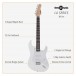 LA Electric Guitar White, 15W Guitar Amp & Ultimate Accessory Pack