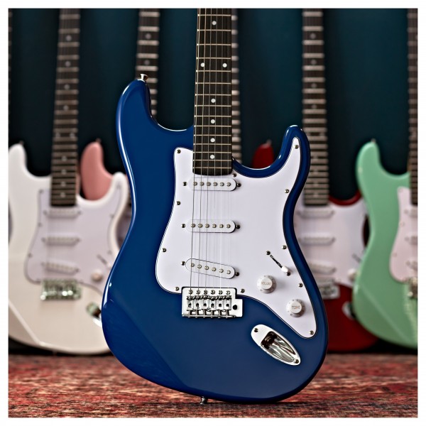 LA Electric Guitar Blue, 10W Guitar Amp & Accessory Pack