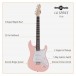 LA Electric Guitar by Gear4music, Pink