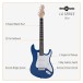 LA Electric Guitar Blue, 10W Guitar Amp & Accessory Pack