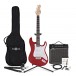 LA Guitarra Eléctrica + Amplificador de 15 W, Rojo, Set Completo