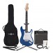 Guitarra Eléctrica LA + Set Completo con Amplificador de 15 W, Azul