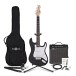 LA Guitarra Elétrica + 15W Pacote Completo, Preto