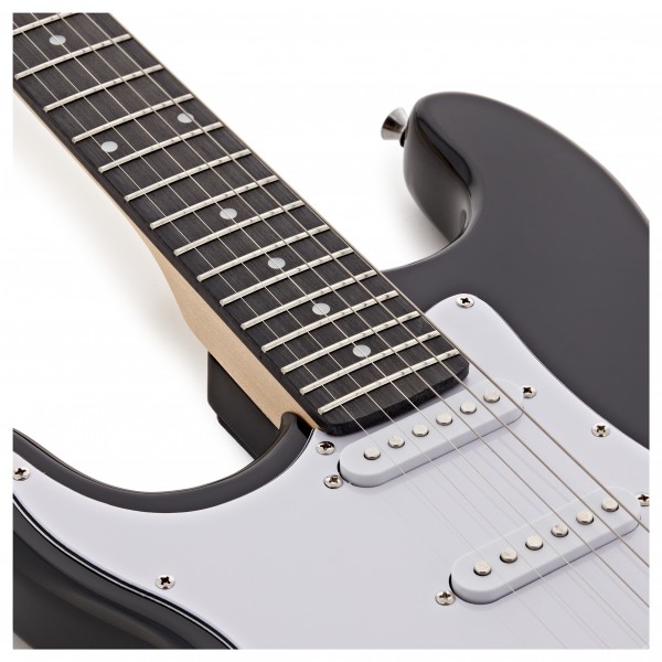 LA Left Handed Electric Guitar Black, 10W Guitar Amp & Accessory Pack