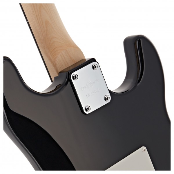 LA Left Handed Electric Guitar Black, 10W Guitar Amp & Accessory Pack