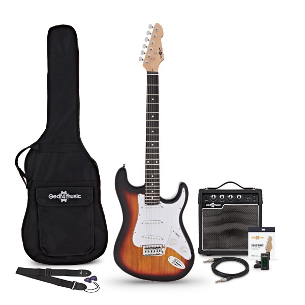 LA Electric Guitar Sunburst, 10W Guitar Amp & Accessory Pack