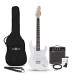 Guitare Électrique LA, Blanc, Ampli de Guitare 10 W & Pack d'Accessoires