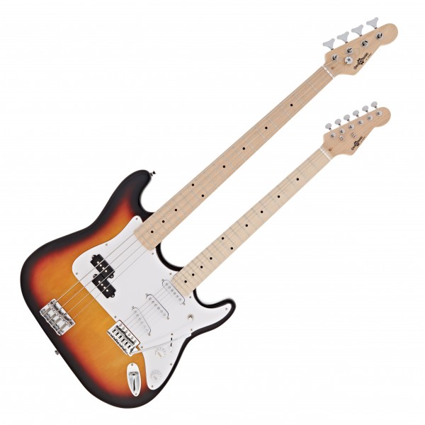 LA Double Neck Bass + Guitar by Gear4music, Sunburst