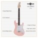 LA Electric Guitar by Gear4music, Pink