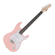 Gitara elektryczna LA Gear4music, różowa - Jak nowy