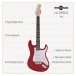 LA Electric Guitar by Gear4music, Red